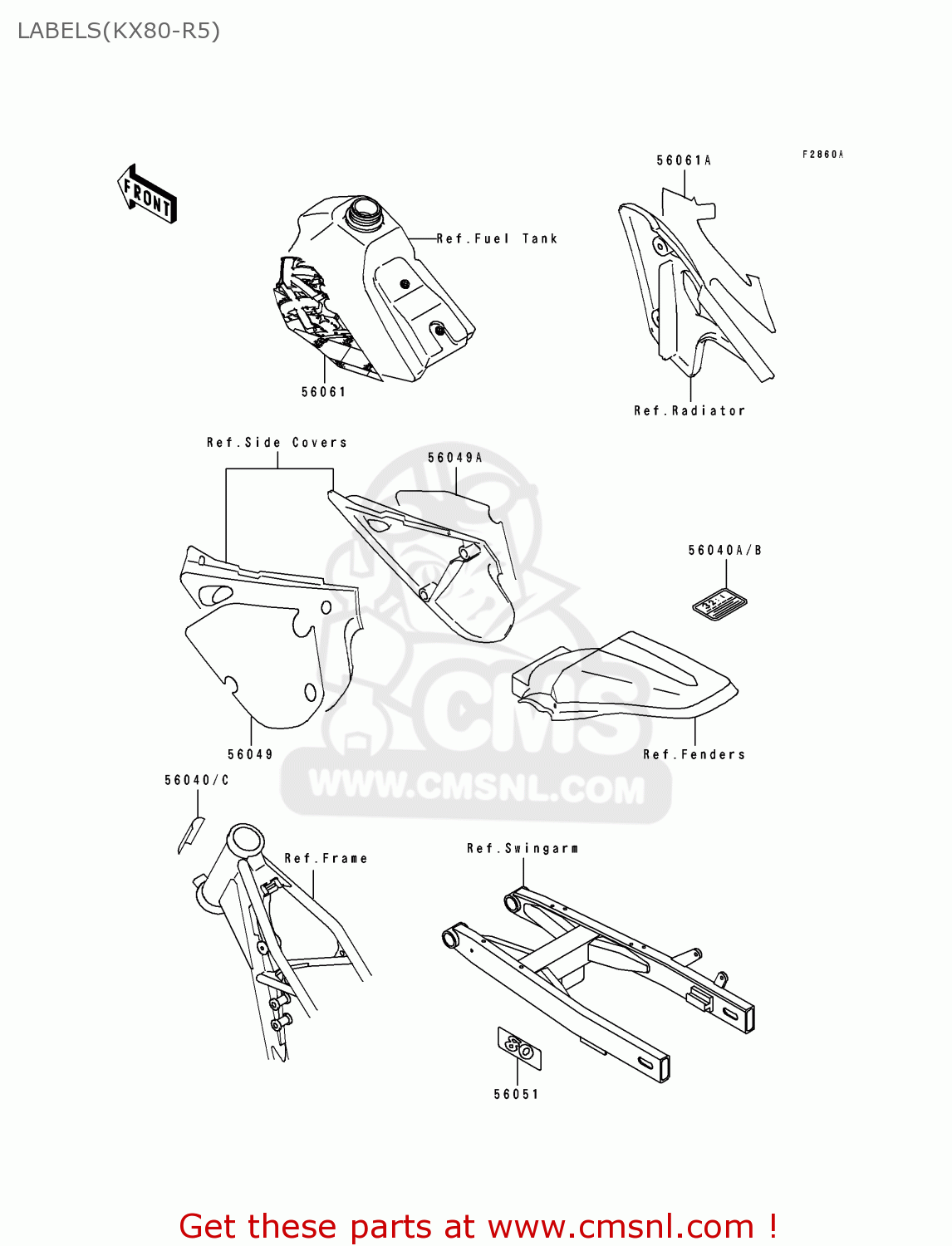 LABELS(KX80-R5) KX80-R5 1995 USA CANADA