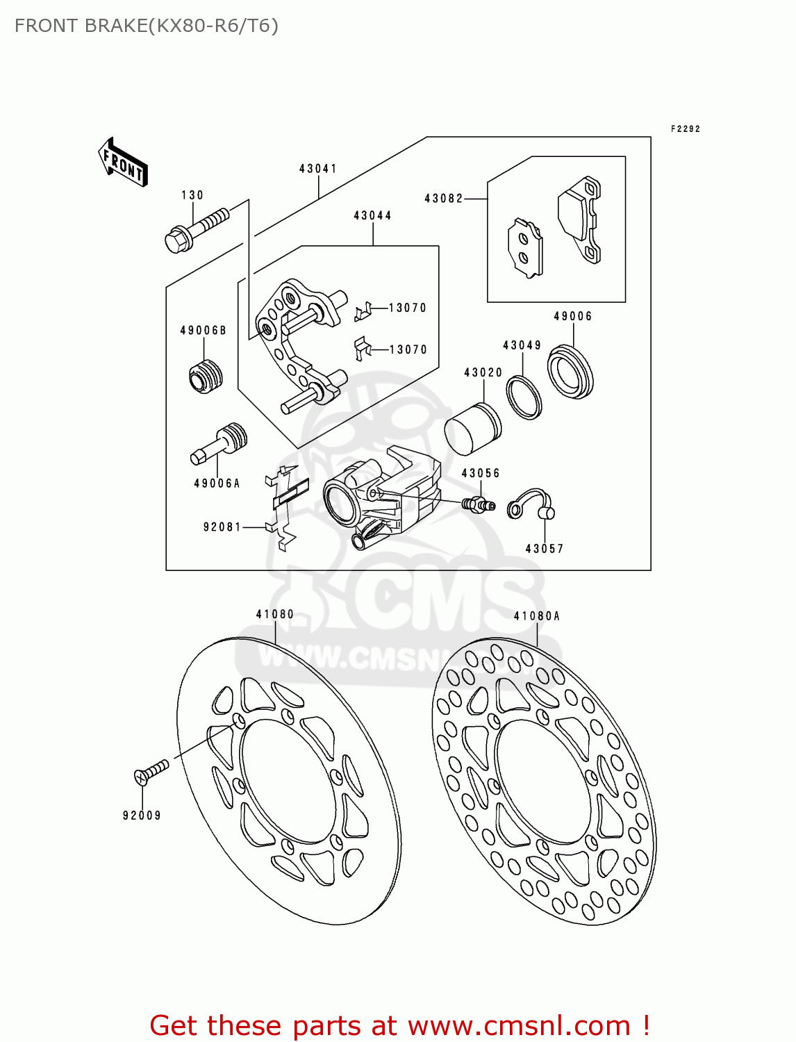 FRONT BRAKE(KX80-R6/T6) KX80-R6 1996 EUROPE AS