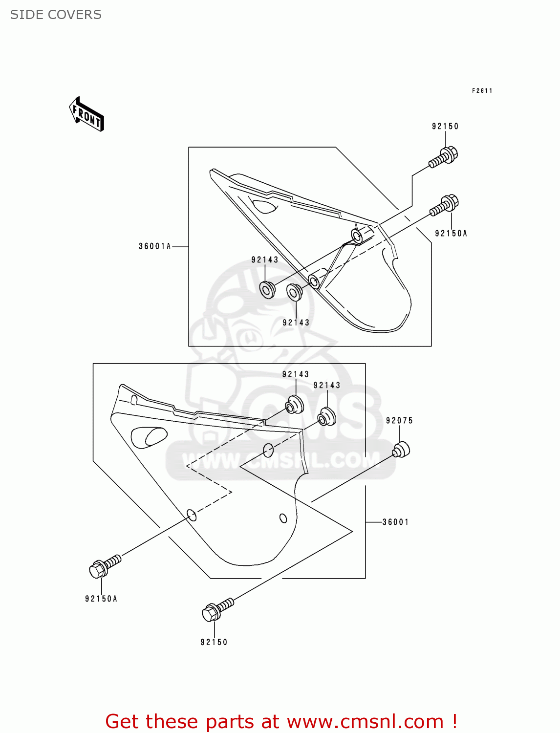 SIDE COVERS KX80-R6 1996 EUROPE AS