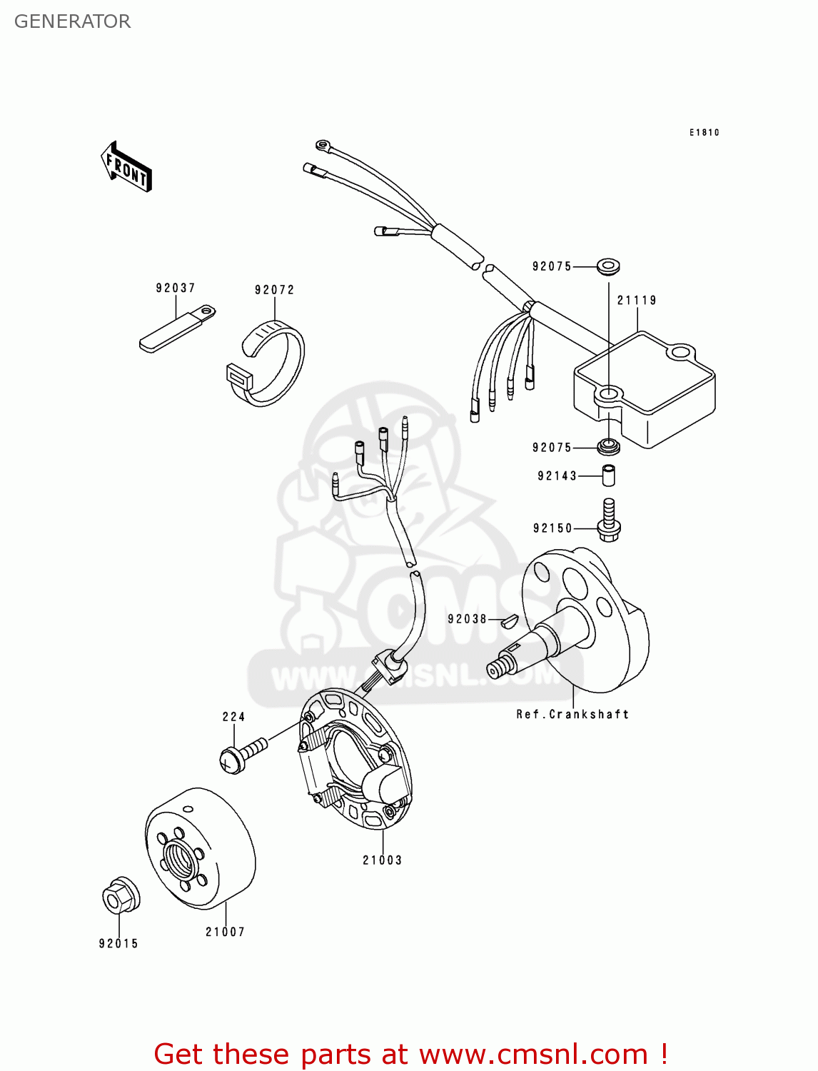 GENERATOR KX80-R6 1996 USA CANADA