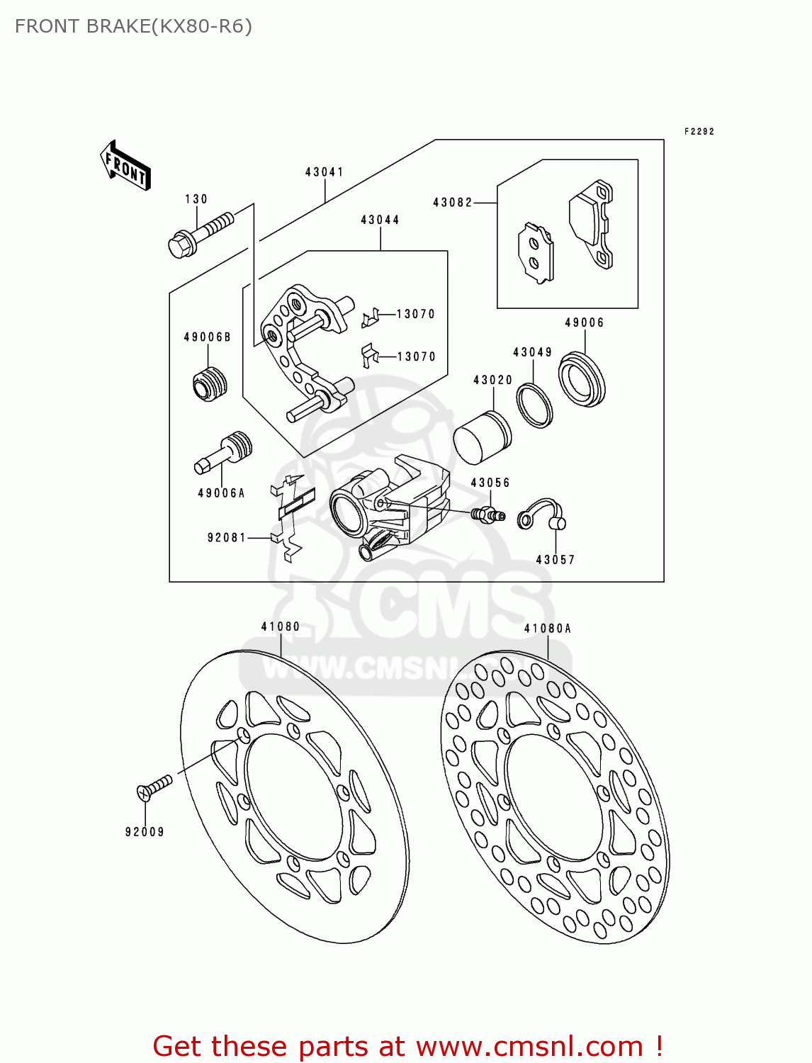 FRONT BRAKE(KX80-R6) KX80-R6 1996 USA CANADA