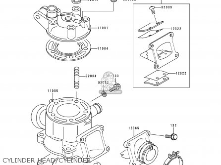 CYLINDER HEAD/CYLINDER - KX80-R6 1996 USA CANADA