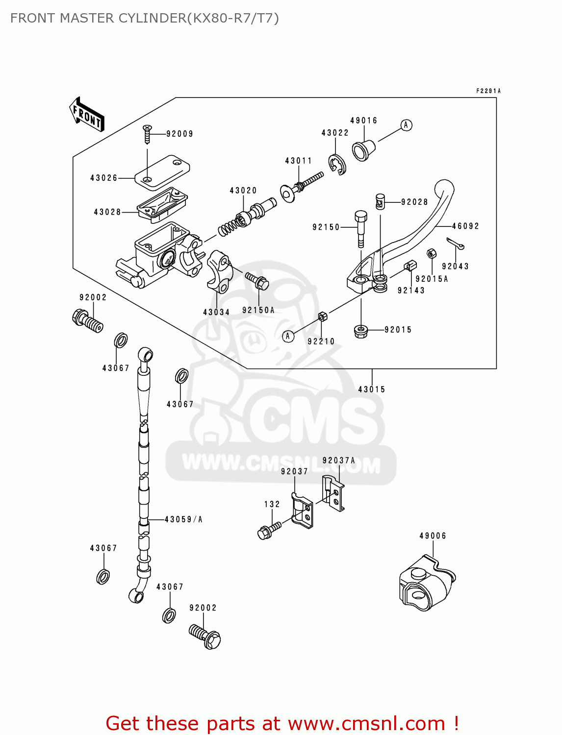 FRONT MASTER CYLINDER(KX80-R7/T7) KX80-R7 1997 EUROPE AS