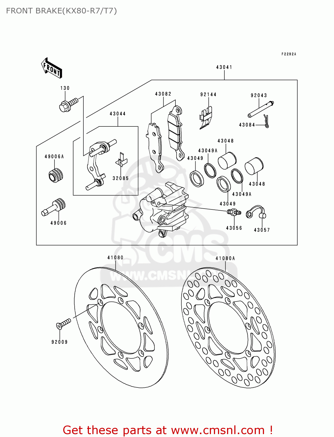 FRONT BRAKE(KX80-R7/T7) KX80-R7 1997 EUROPE AS