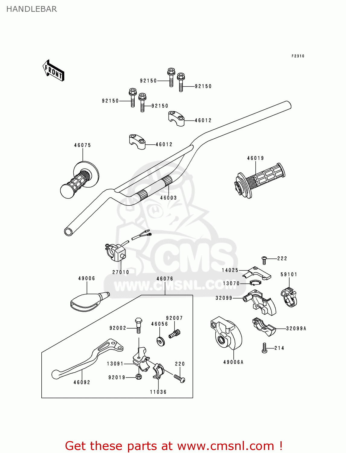 HANDLEBAR KX80-R7 1997 EUROPE AS