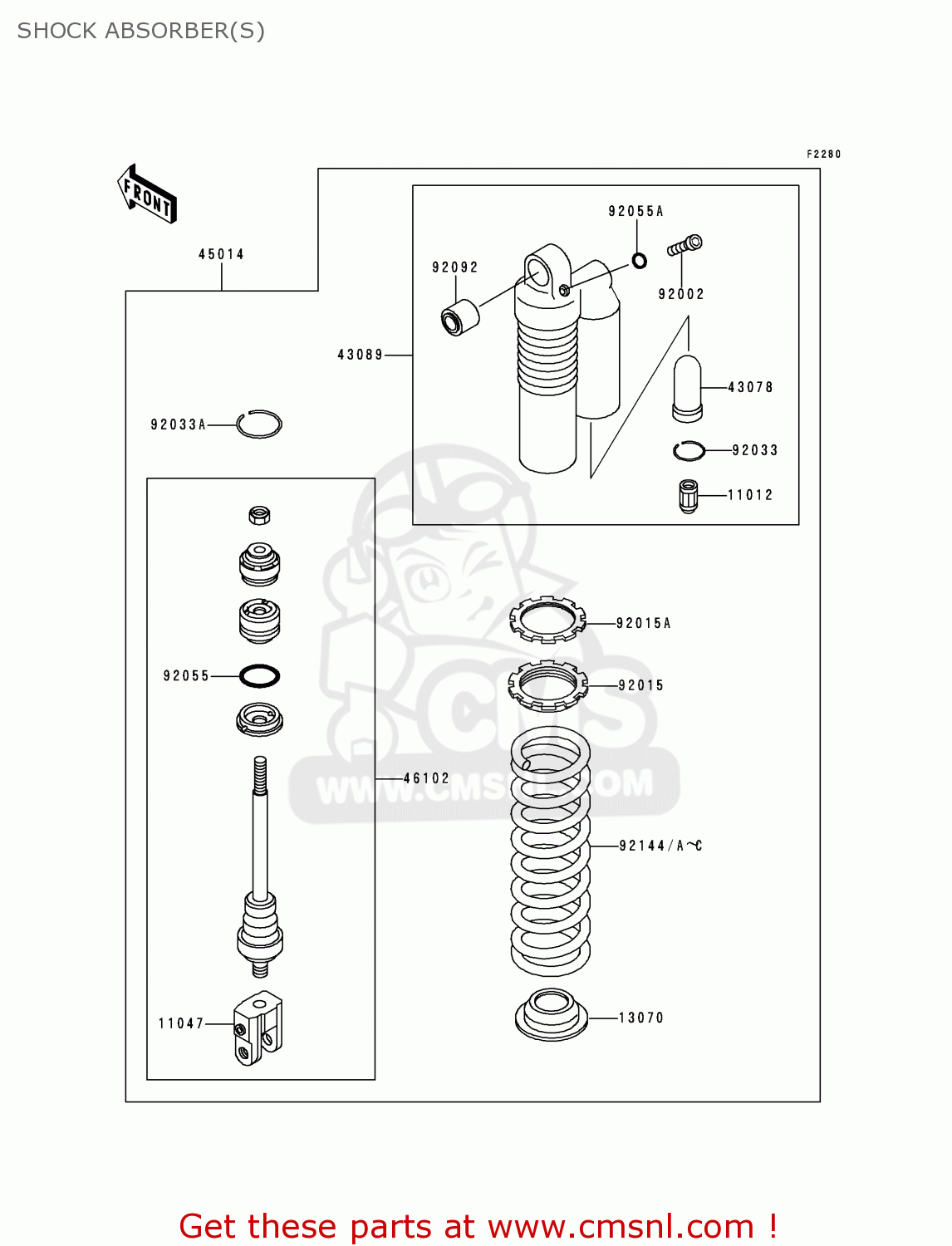 SHOCK ABSORBER(S) KX80-R7 1997 USA CANADA