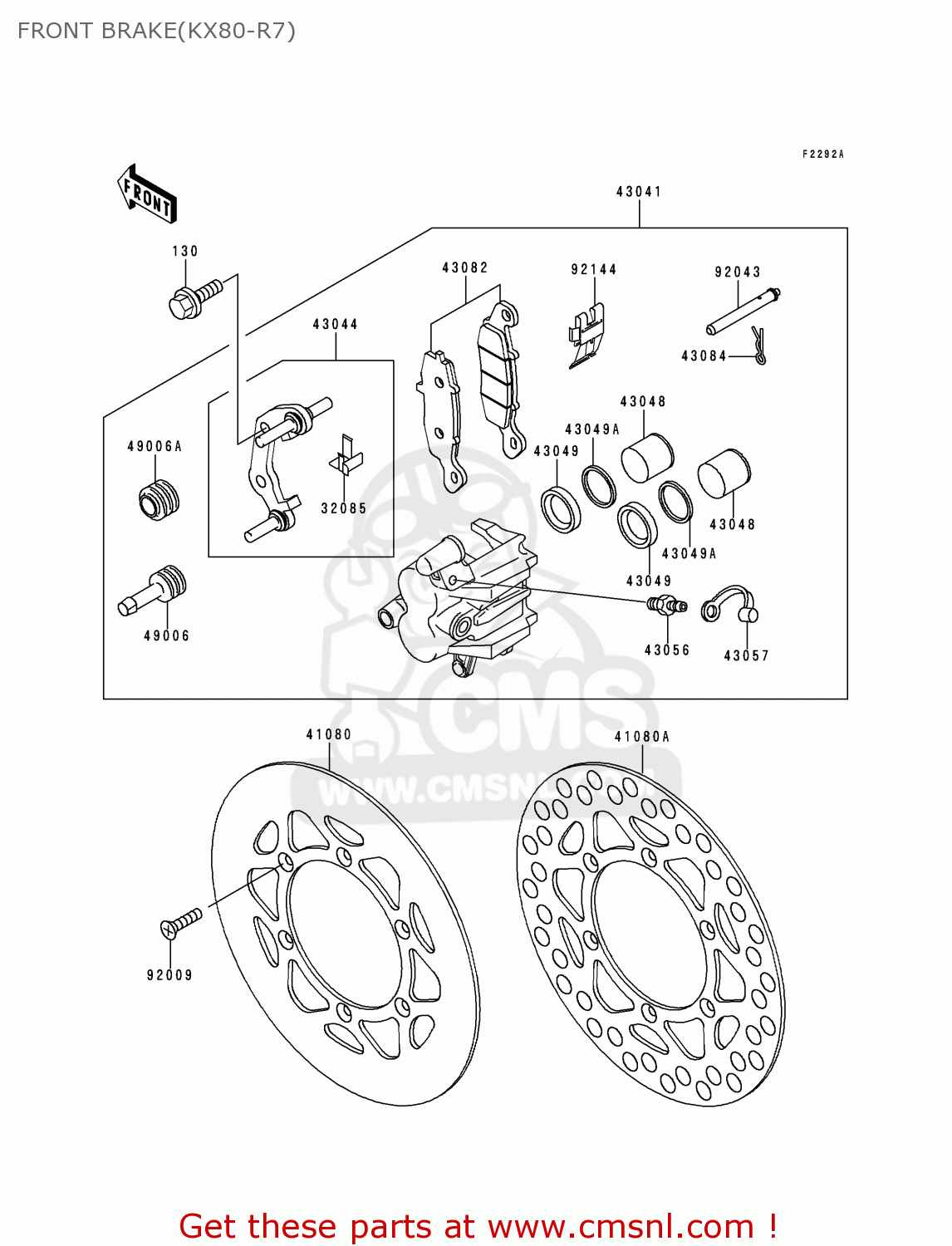 FRONT BRAKE(KX80-R7) KX80-R7 1997 USA CANADA