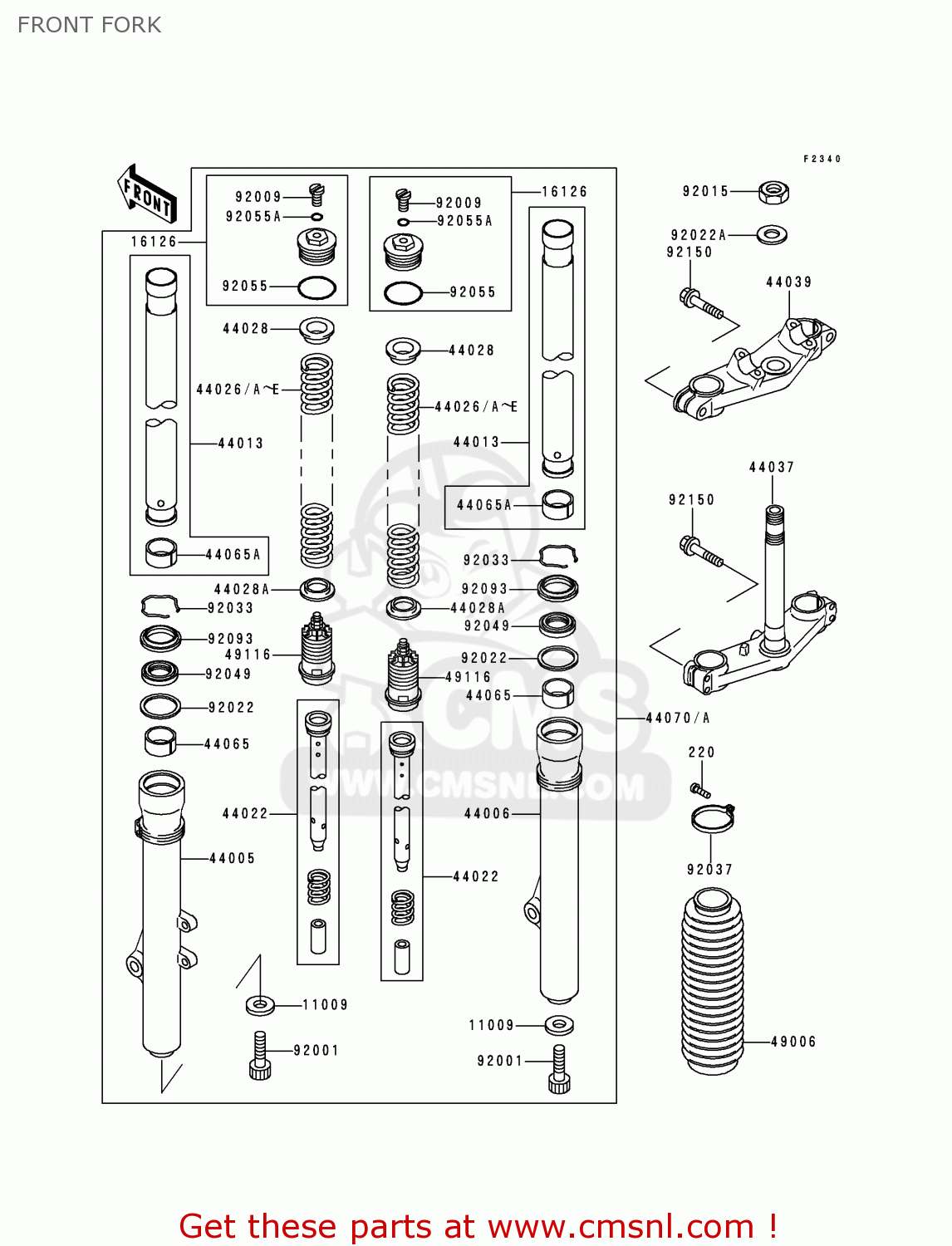 FRONT FORK KX80-R7 1997 USA CANADA