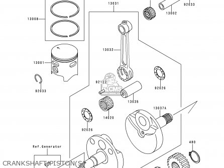 CRANKSHAFT/PISTON(S) - KX80-R7 1997 USA CANADA