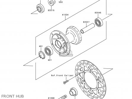 FRONT HUB - KX80-R7 1997 USA CANADA