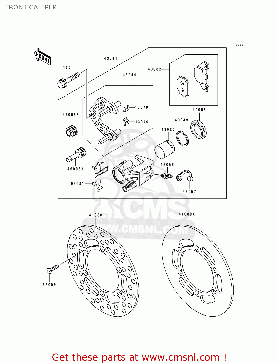 FRONT CALIPER KX80-S1 1991 AL AS