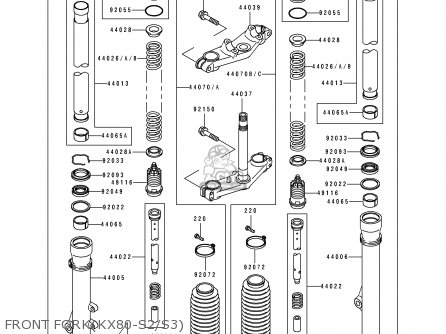 FRONT FORK(KX80-S2/S3) - KX80-S2 1992 EUROPE AS