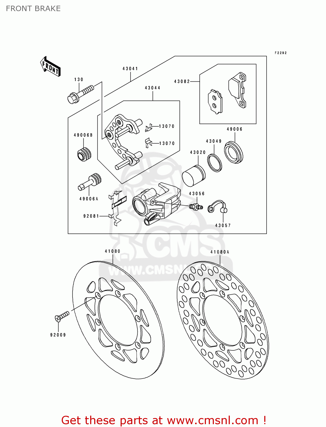 FRONT BRAKE KX80-S4 1994 EUROPE AS