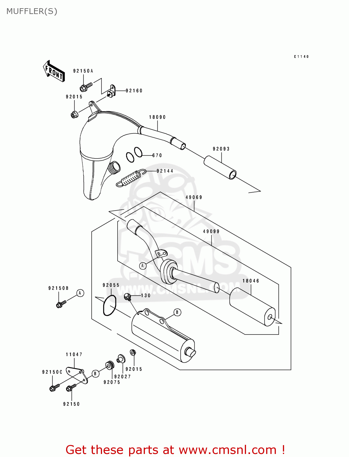 MUFFLER(S) KX80-S5 1995 EUROPE AS