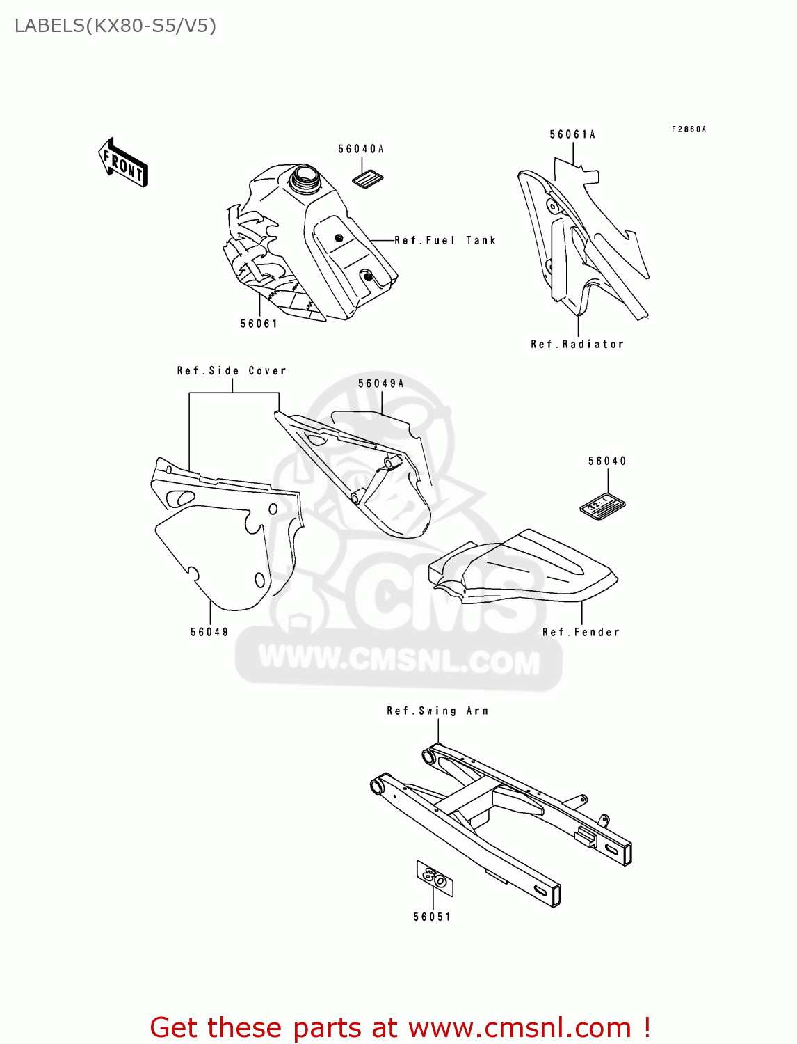 LABELS(KX80-S5/V5) KX80-S5 1995 EUROPE AS