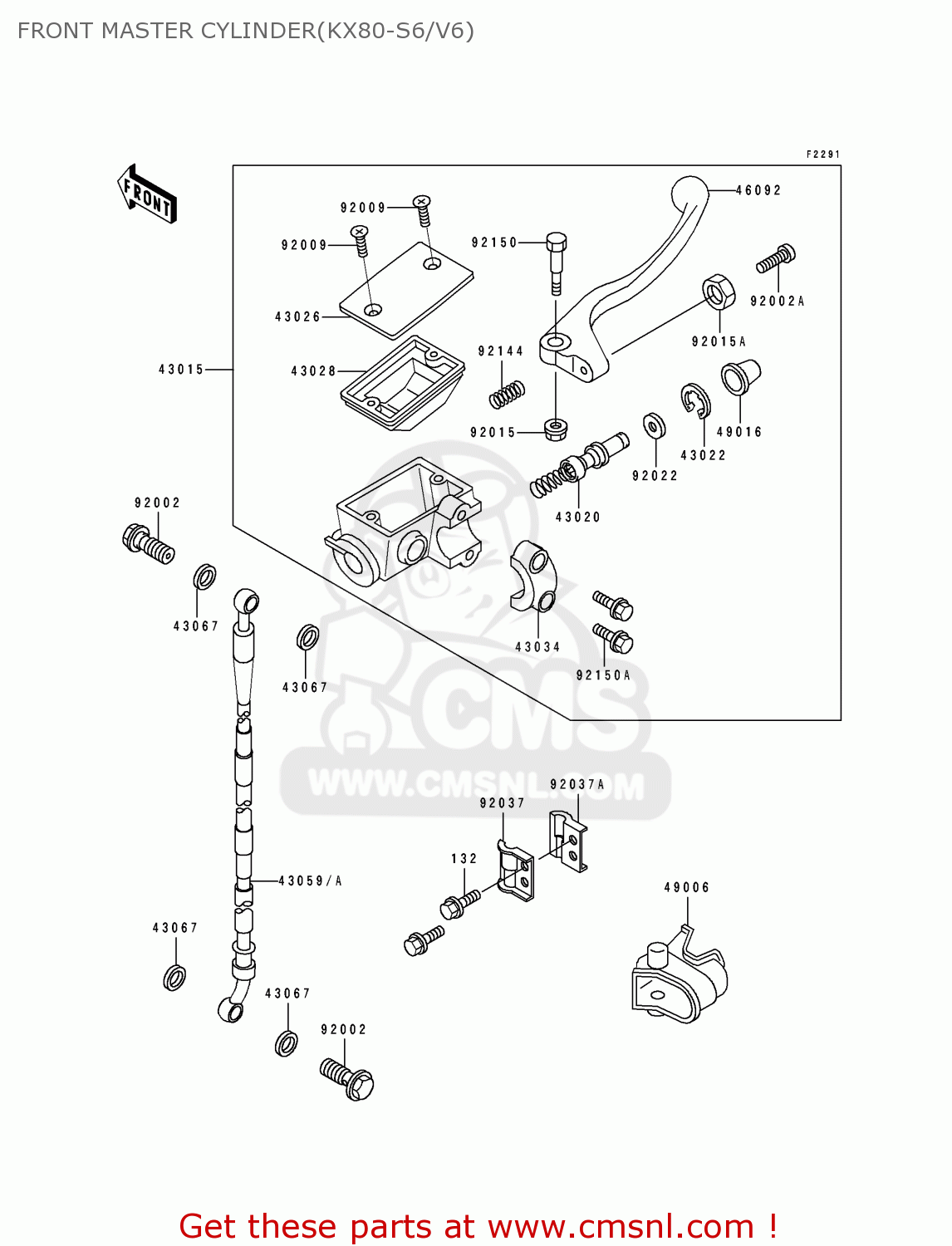 FRONT MASTER CYLINDER(KX80-S6/V6) KX80-S6 1996 EUROPE AS