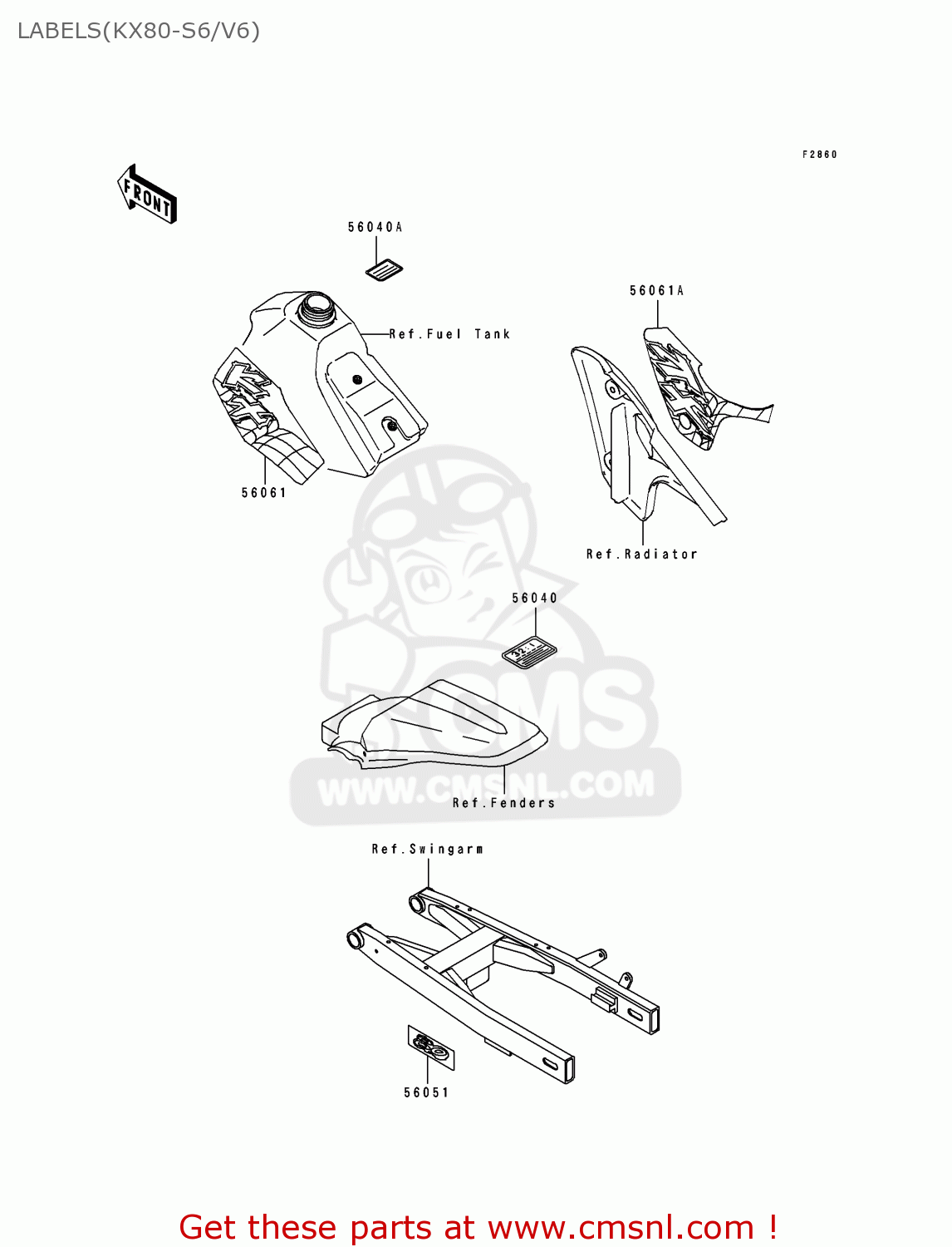 LABELS(KX80-S6/V6) KX80-S6 1996 EUROPE AS