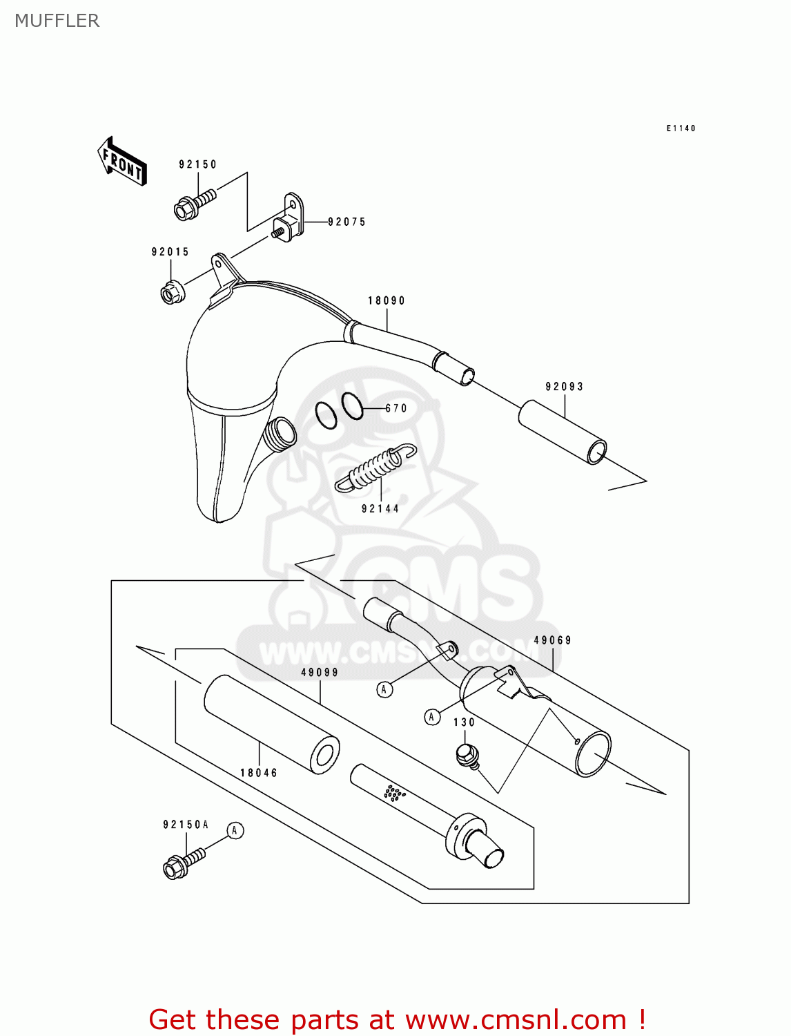 MUFFLER KX80-T1 1991 UNITED KINGDOM