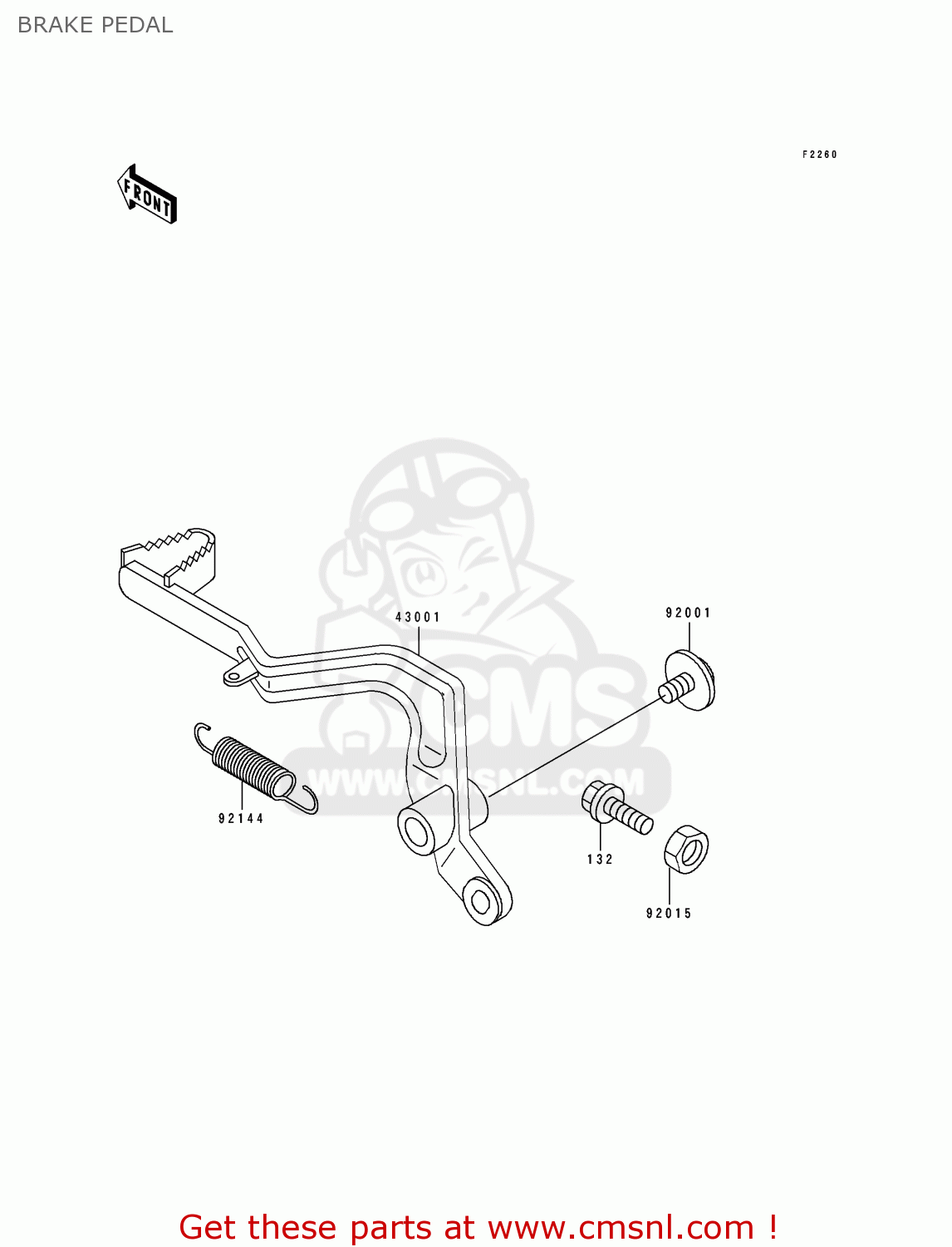 BRAKE PEDAL KX80-T1 1991 UNITED KINGDOM