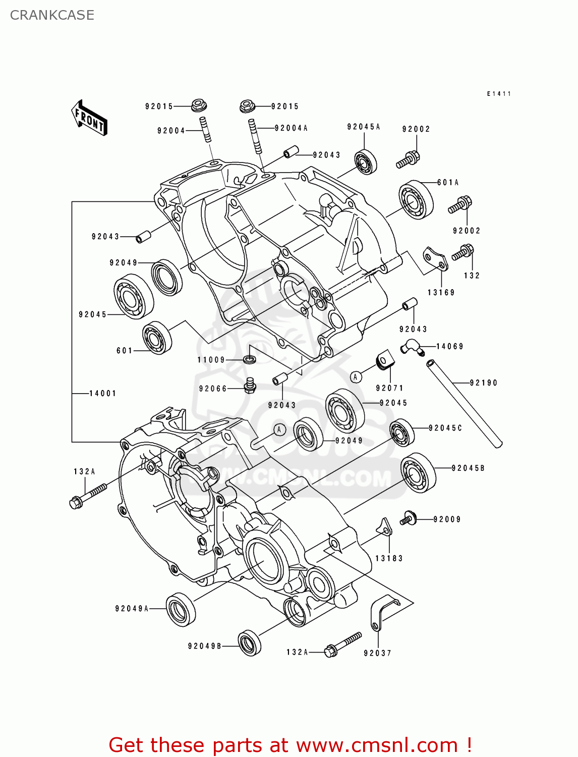 Kawasaki KX80-T1 1991 USA CRANKCASE - buy original CRANKCASE spares online