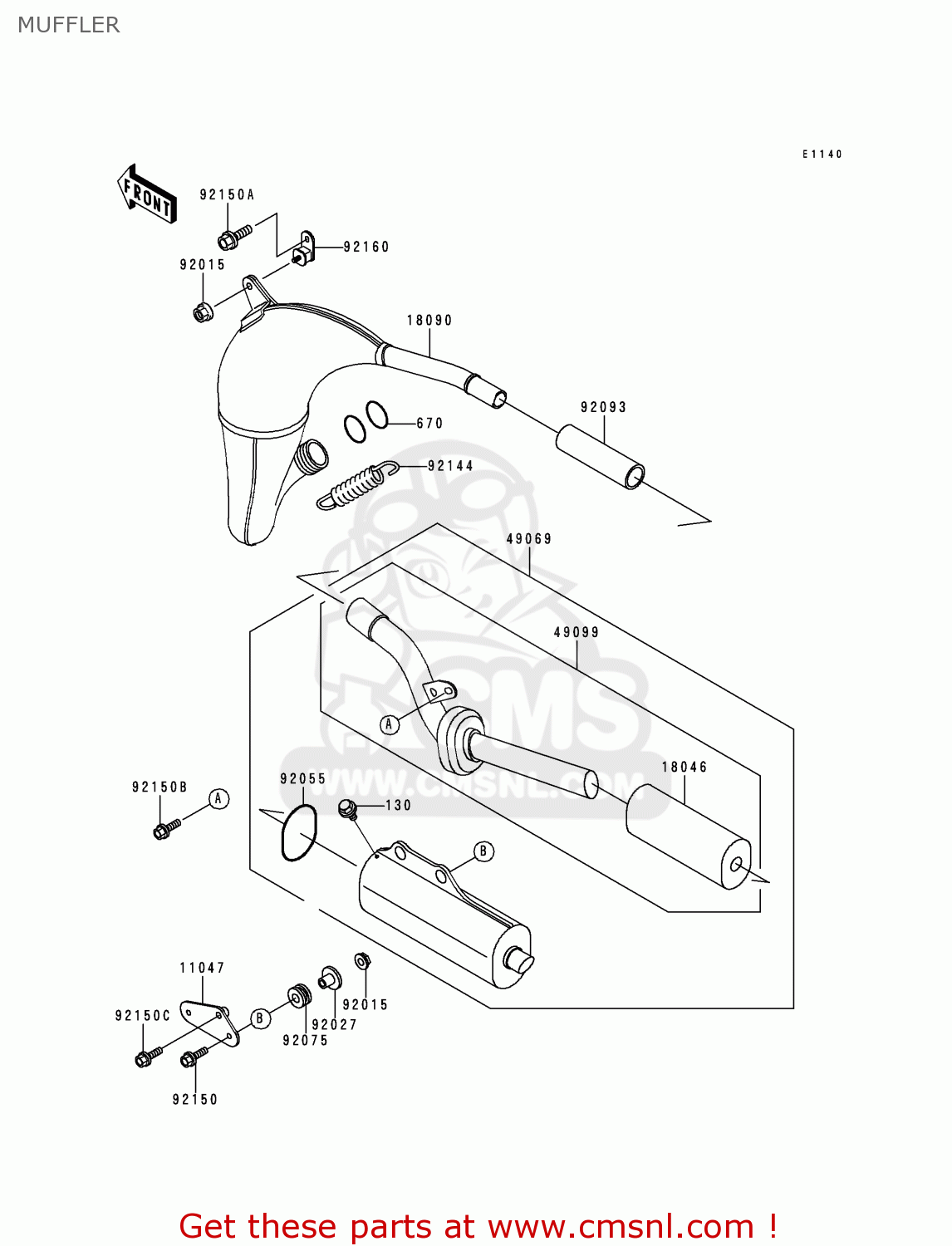 MUFFLER KX80-T2 1992 USA