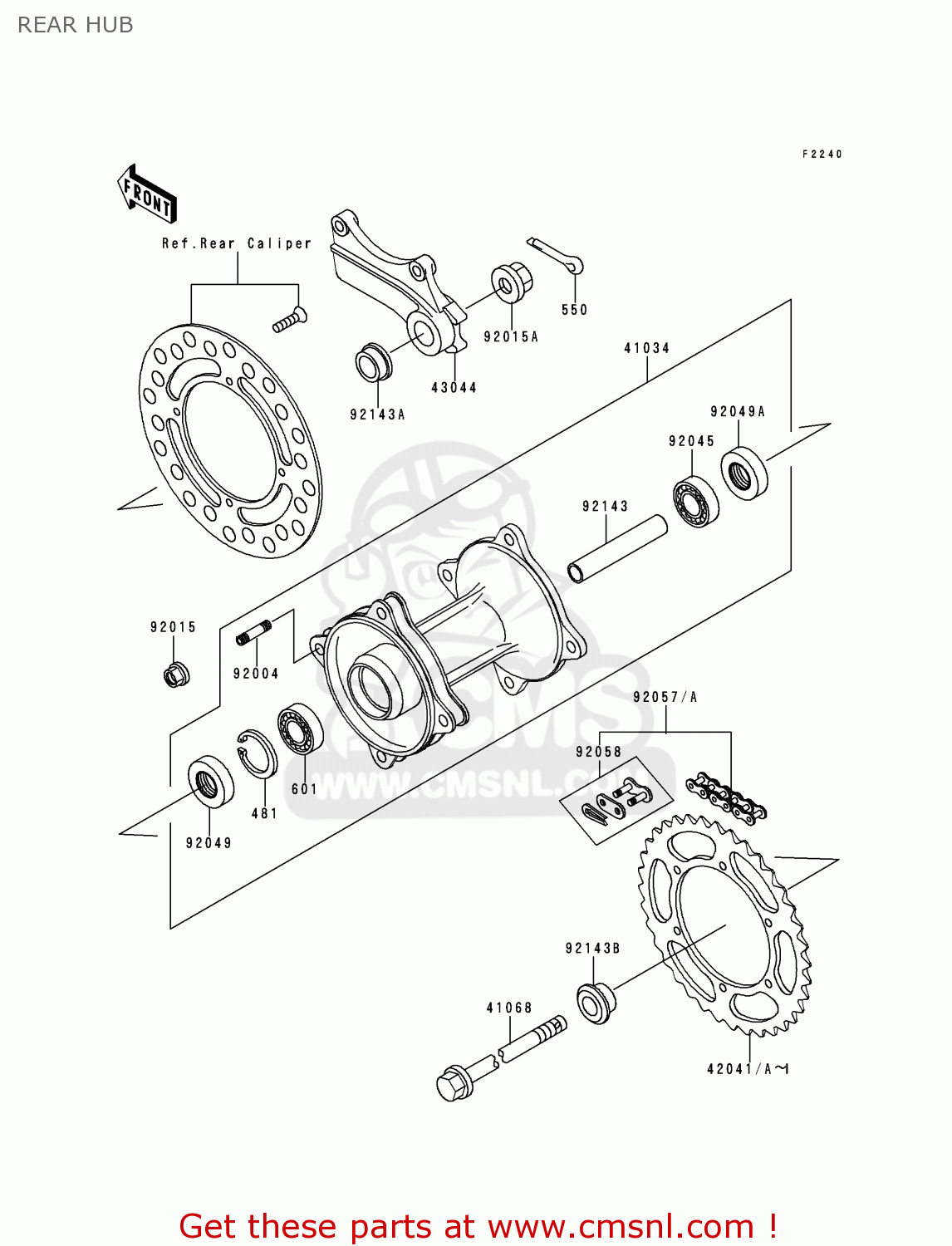 REAR HUB KX80-T2 1992 USA