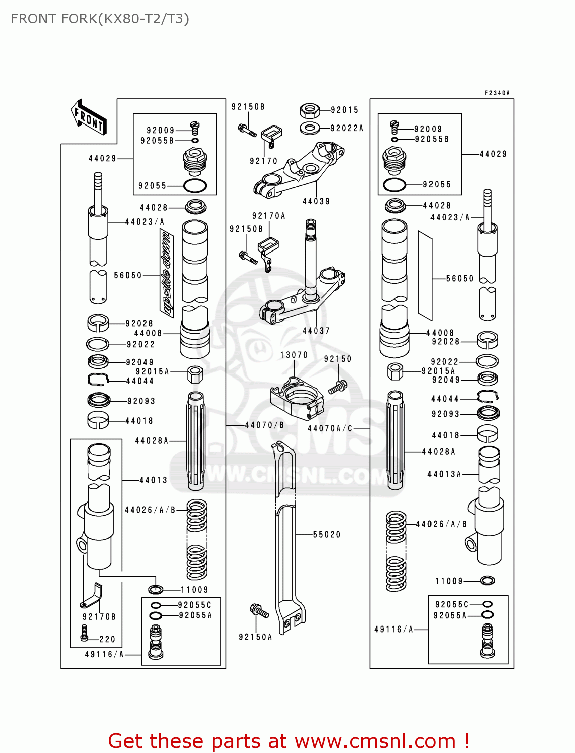 FRONT FORK(KX80-T2/T3) KX80-T2 1992 USA