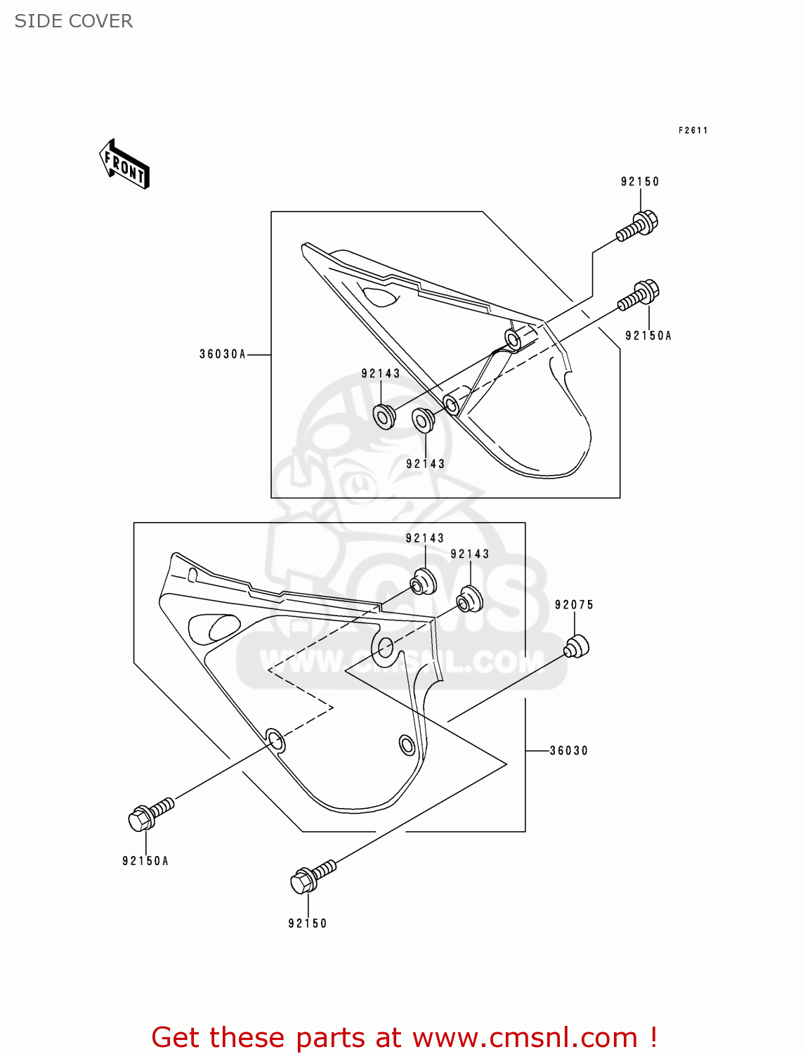 SIDE COVER KX80-T2 1992 USA