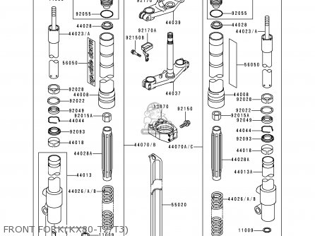 FRONT FORK(KX80-T2/T3) - KX80-T2 1992 USA