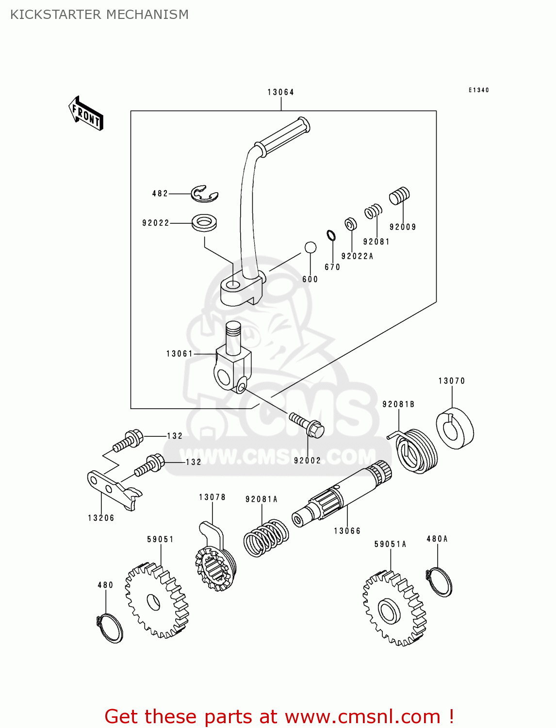 KICKSTARTER MECHANISM KX80-T3 1993 USA