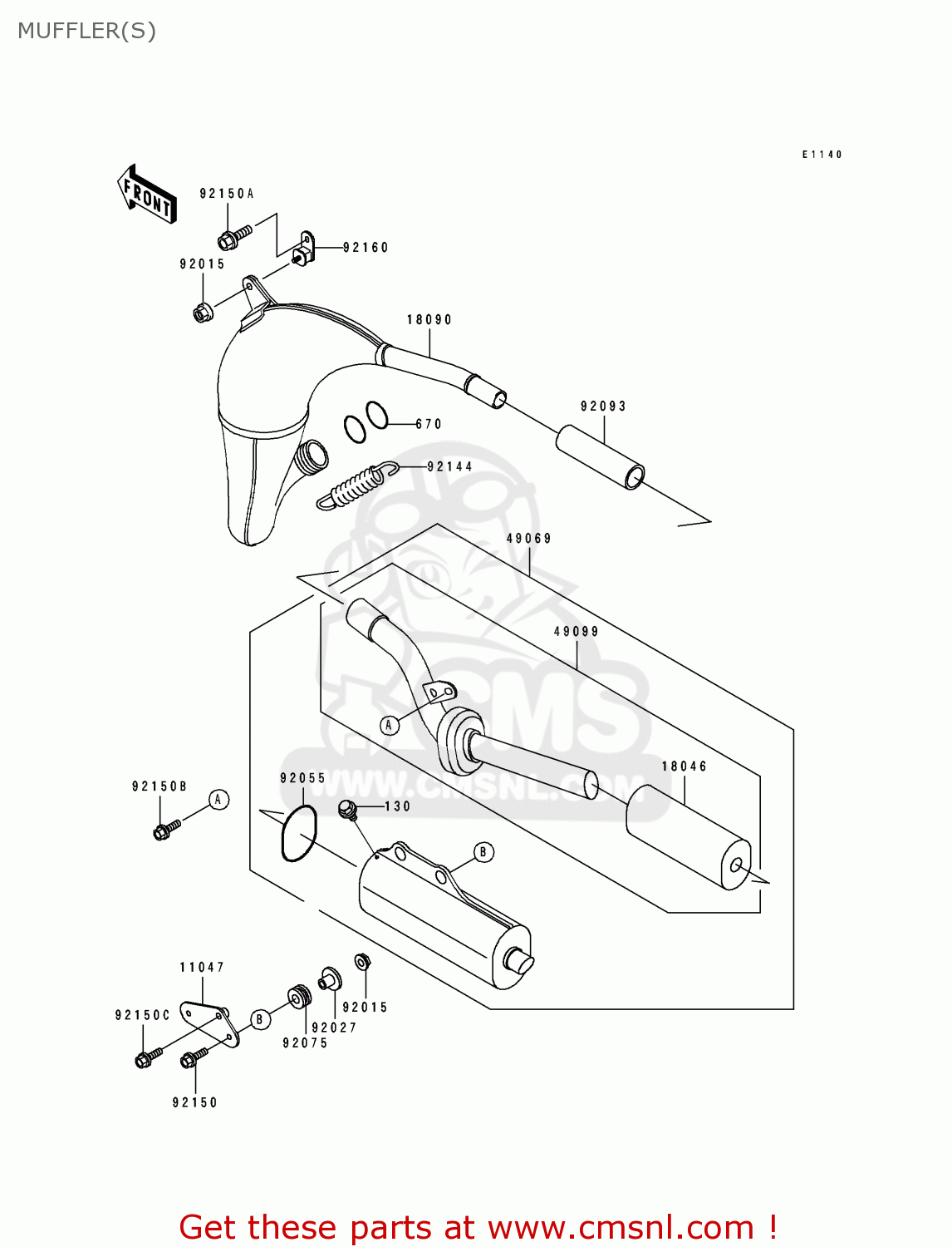 MUFFLER(S) KX80-T4 1994 EUROPE