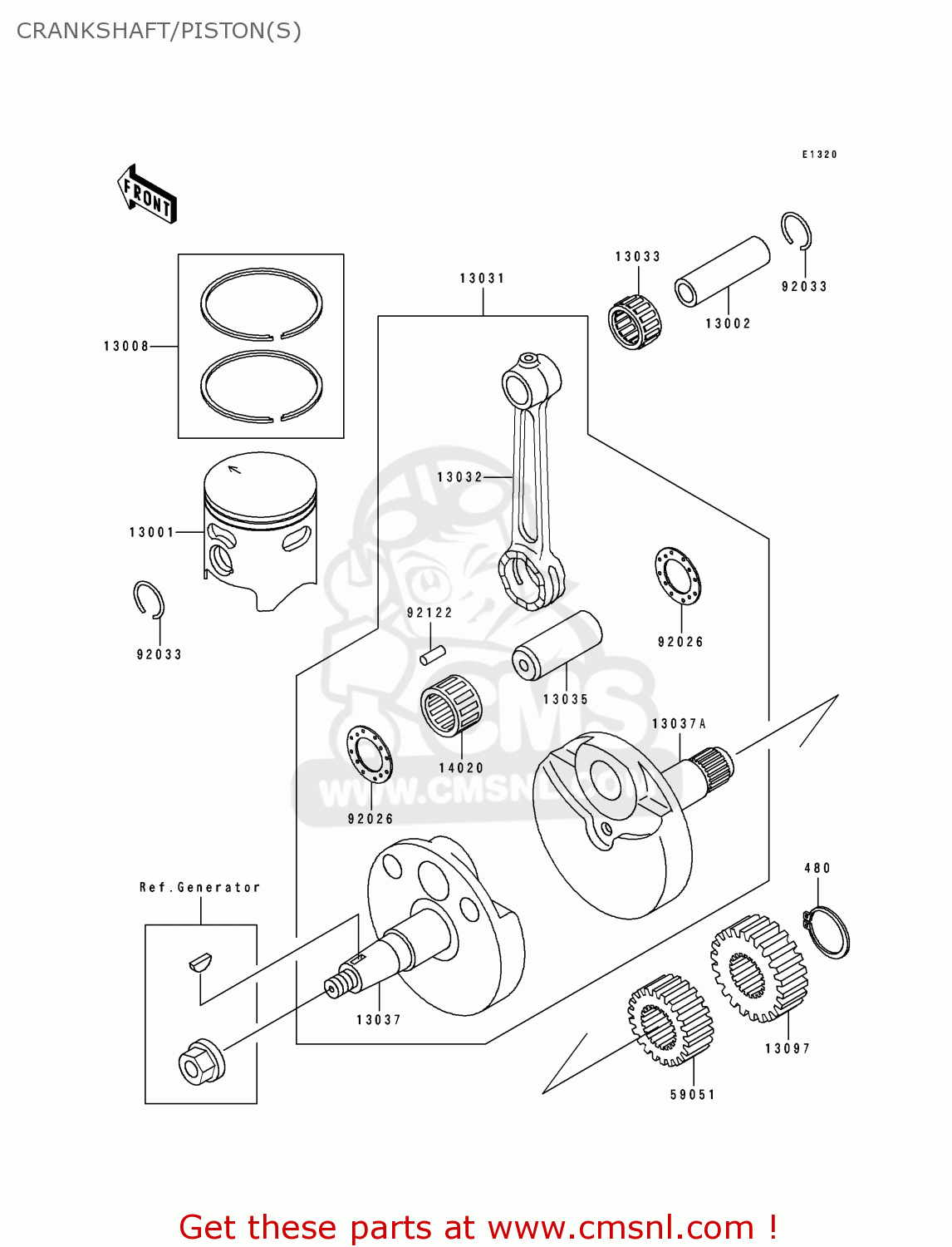 CRANKSHAFT/PISTON(S) KX80-T4 1994 EUROPE