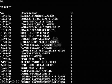 1994 KX80-R4      7F LIME GREEN - KX80-T4 1994 EUROPE