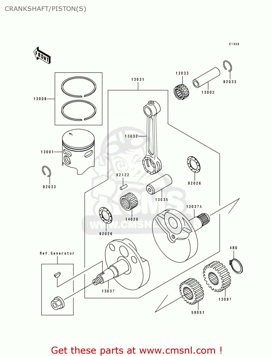 CRANKSHAFT/PISTON(S) KX80-T4 1994 USA