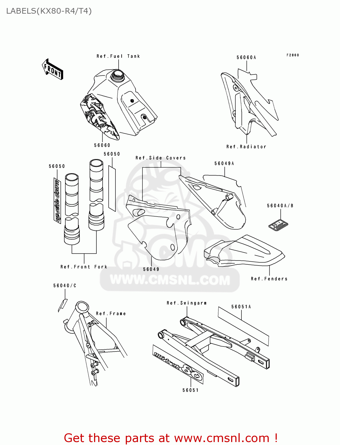 LABELS(KX80-R4/T4) KX80-T4 1994 USA