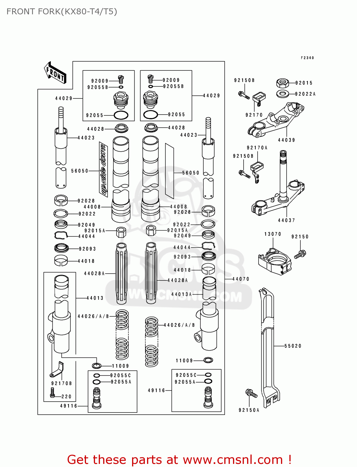 FRONT FORK(KX80-T4/T5) KX80-T5 1995 EUROPE AS