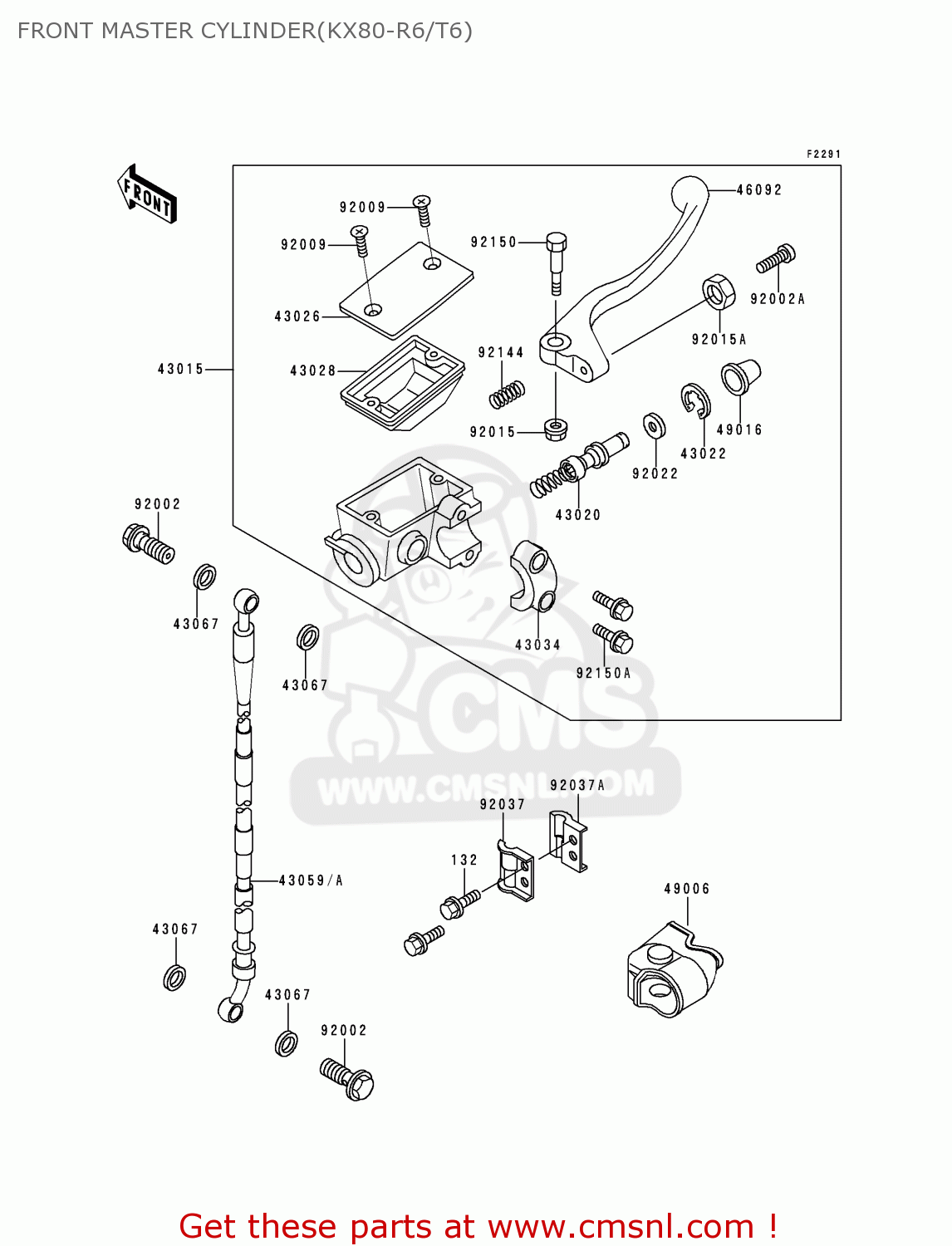 FRONT MASTER CYLINDER(KX80-R6/T6) KX80-T6 1996 EUROPE AS