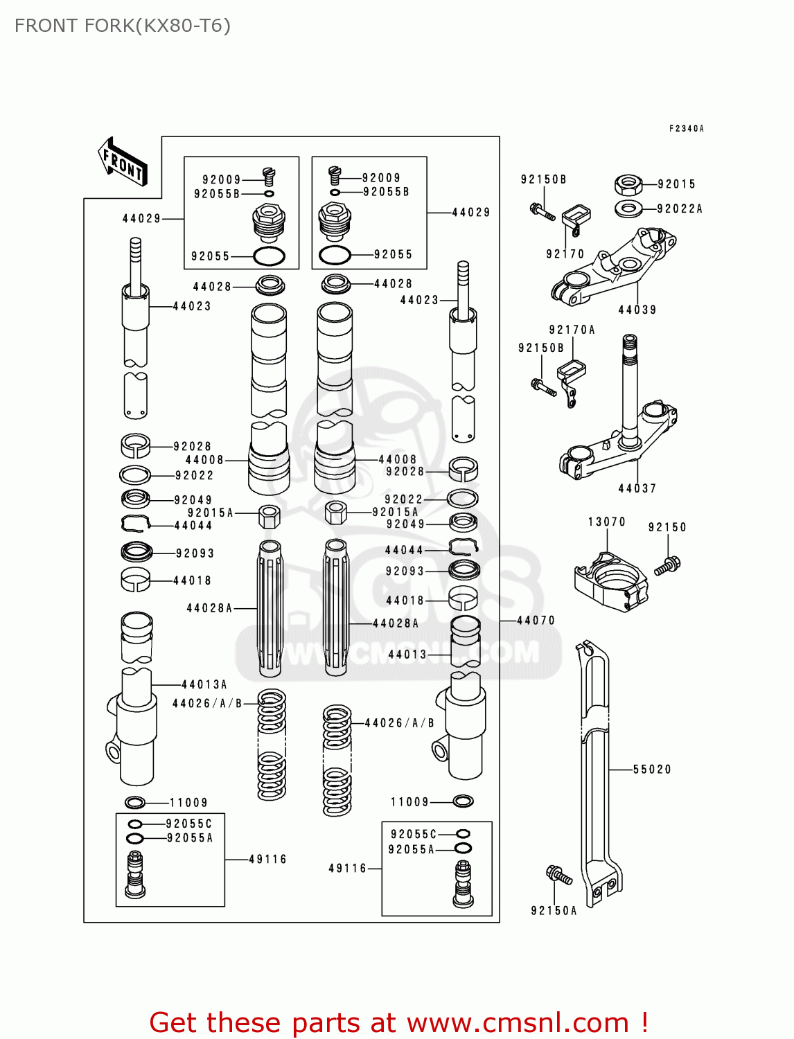 FRONT FORK(KX80-T6) KX80-T6 1996 EUROPE AS