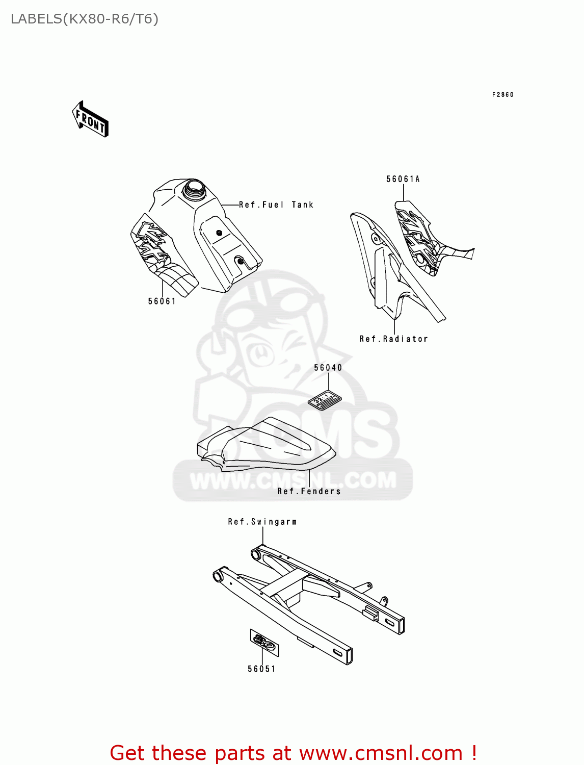 LABELS(KX80-R6/T6) KX80-T6 1996 EUROPE AS