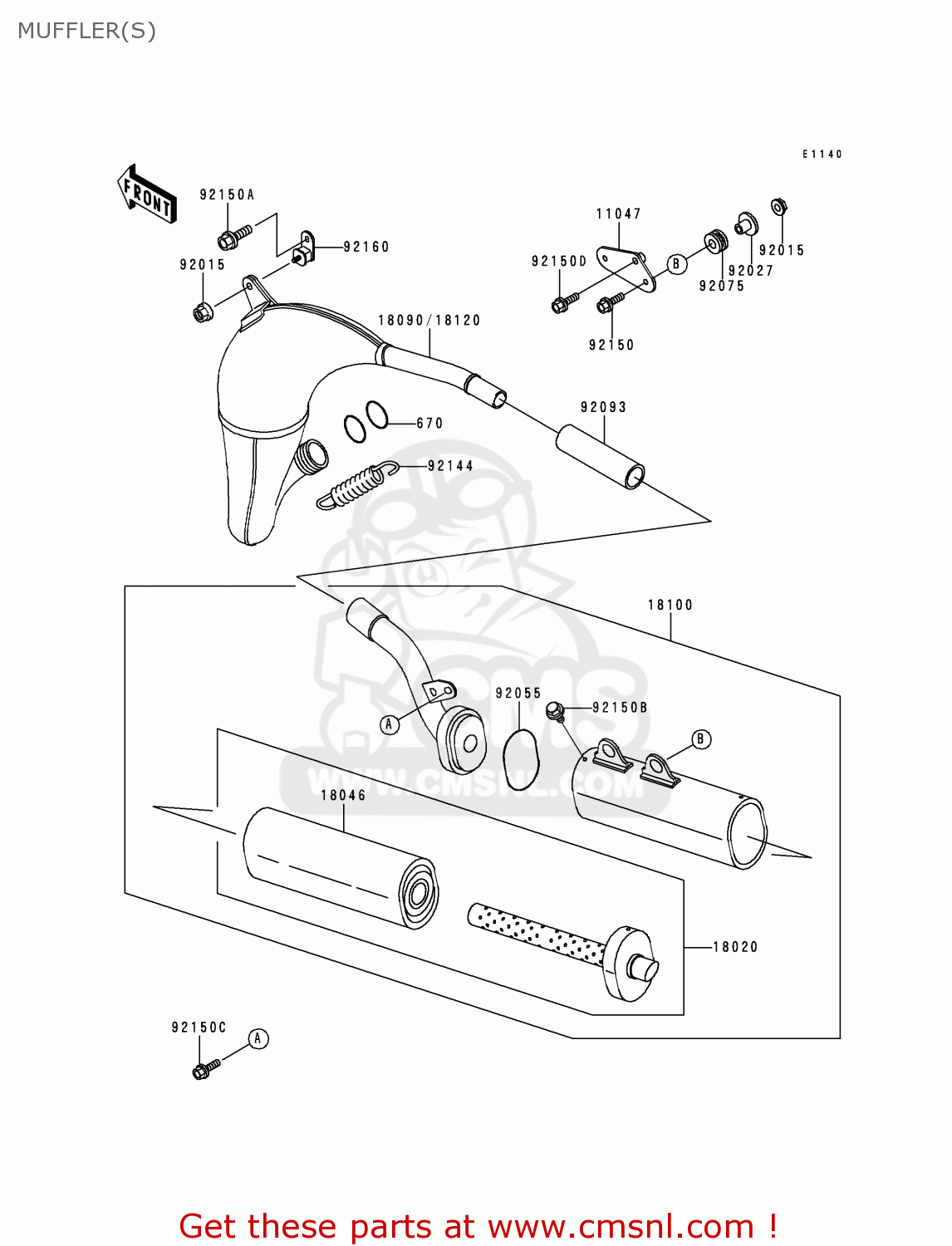MUFFLER(S) KX80-T7 1997 EUROPE AS