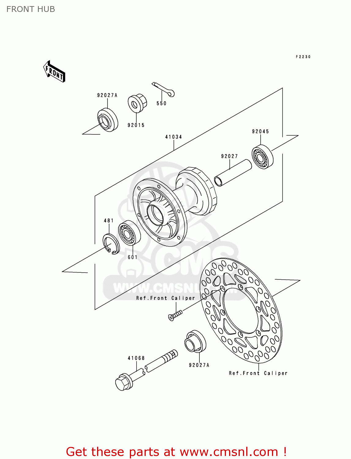 FRONT HUB KX80-T7 1997 EUROPE AS