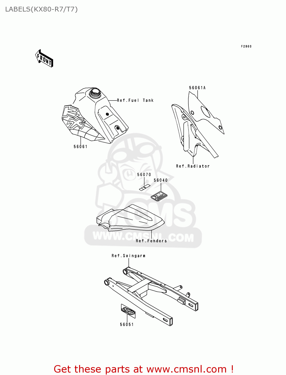 LABELS(KX80-R7/T7) KX80-T7 1997 EUROPE AS