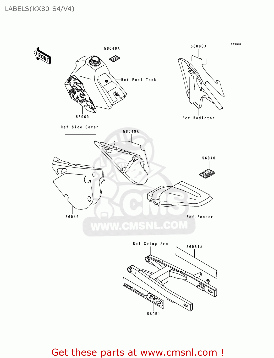 LABELS(KX80-S4/V4) KX80-V4 1994 EUROPE