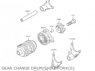 GEAR CHANGE DRUM/SHIFT FORK(S) - KX80-V4 1994 EUROPE