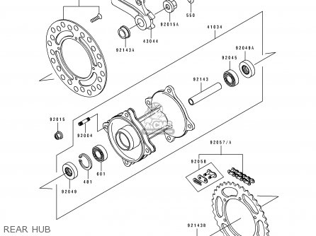 REAR HUB - KX80-V4 1994 EUROPE