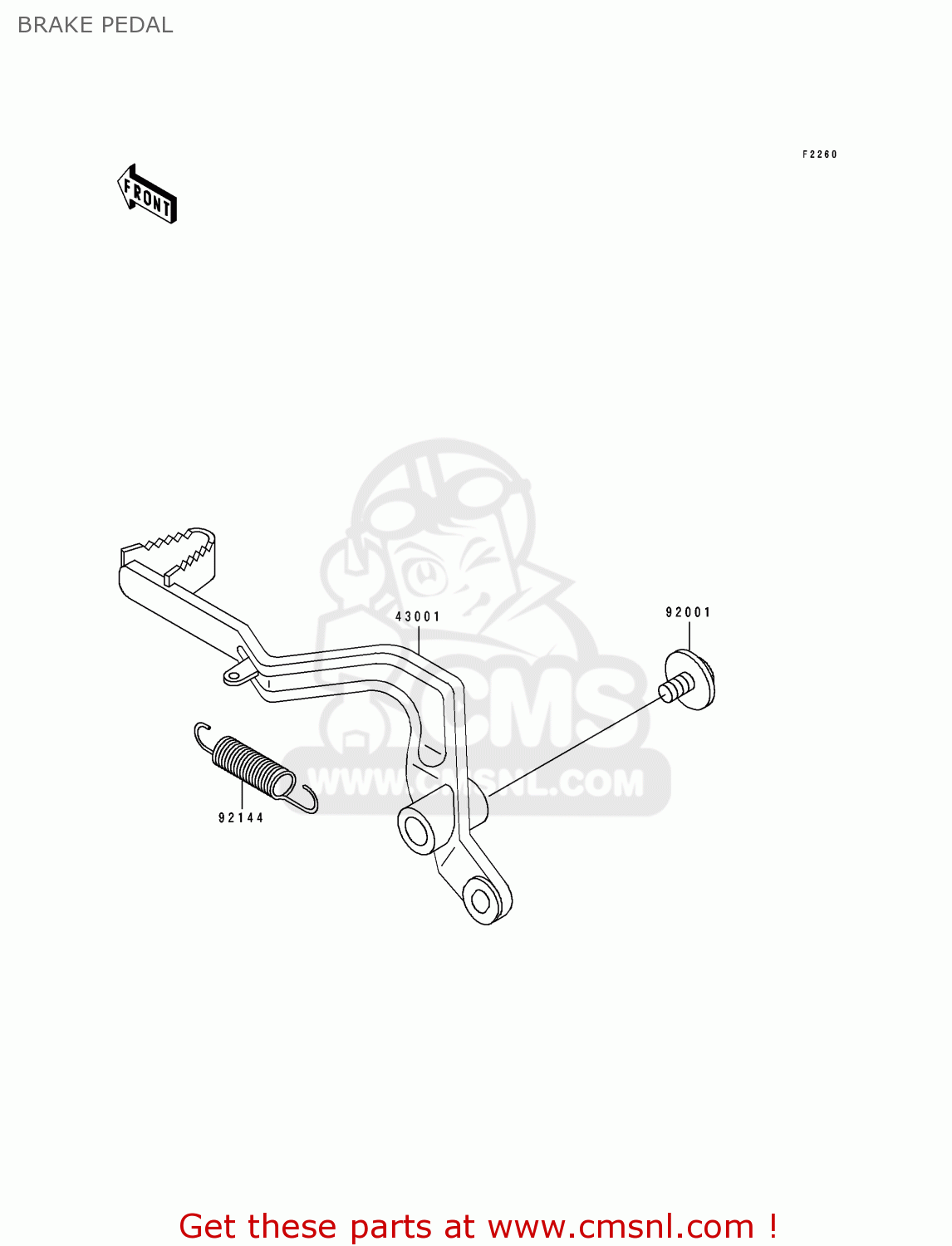BRAKE PEDAL KX80-V5 1995 EUROPE