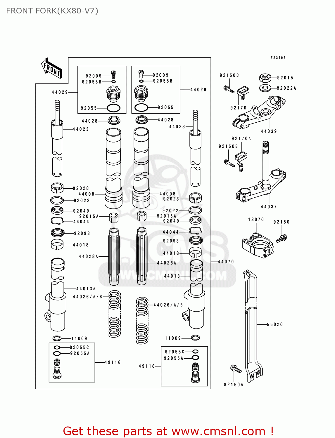 FRONT FORK(KX80-V7) KX80-V7 1997 EUROPE