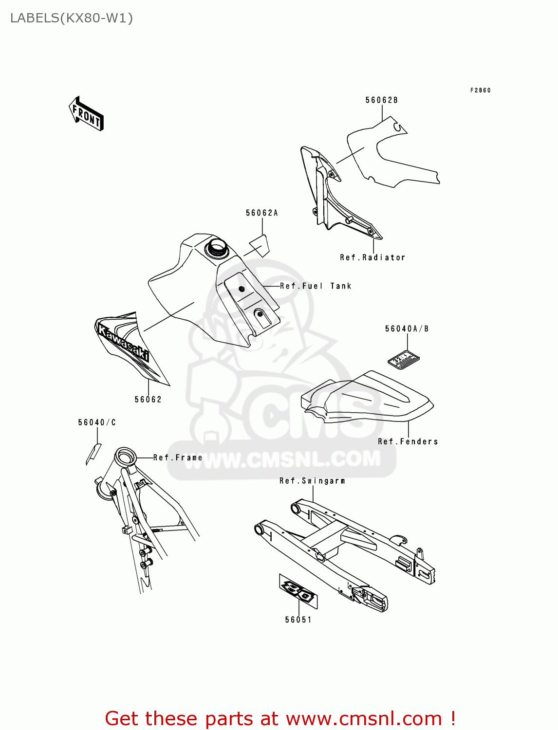 LABELS(KX80-W1) KX80-W1 1998 USA CANADA