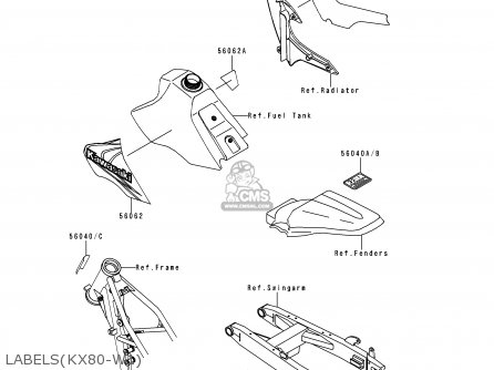 LABELS(KX80-W1) - KX80-W1 1998 USA CANADA