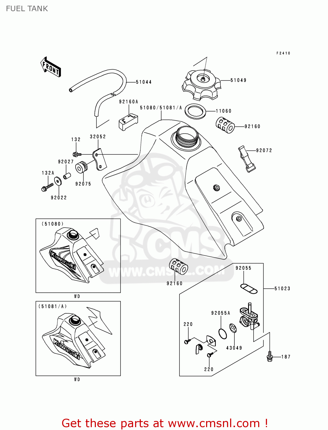 FUEL TANK KX80-W2 1999 USA CANADA